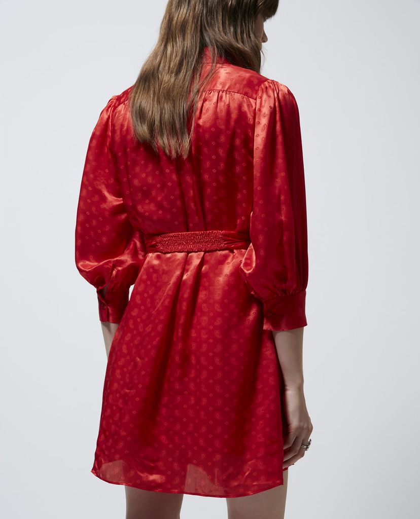 THE KOOPLES - Đầm mini sơ mi tay dài Tone On Tone