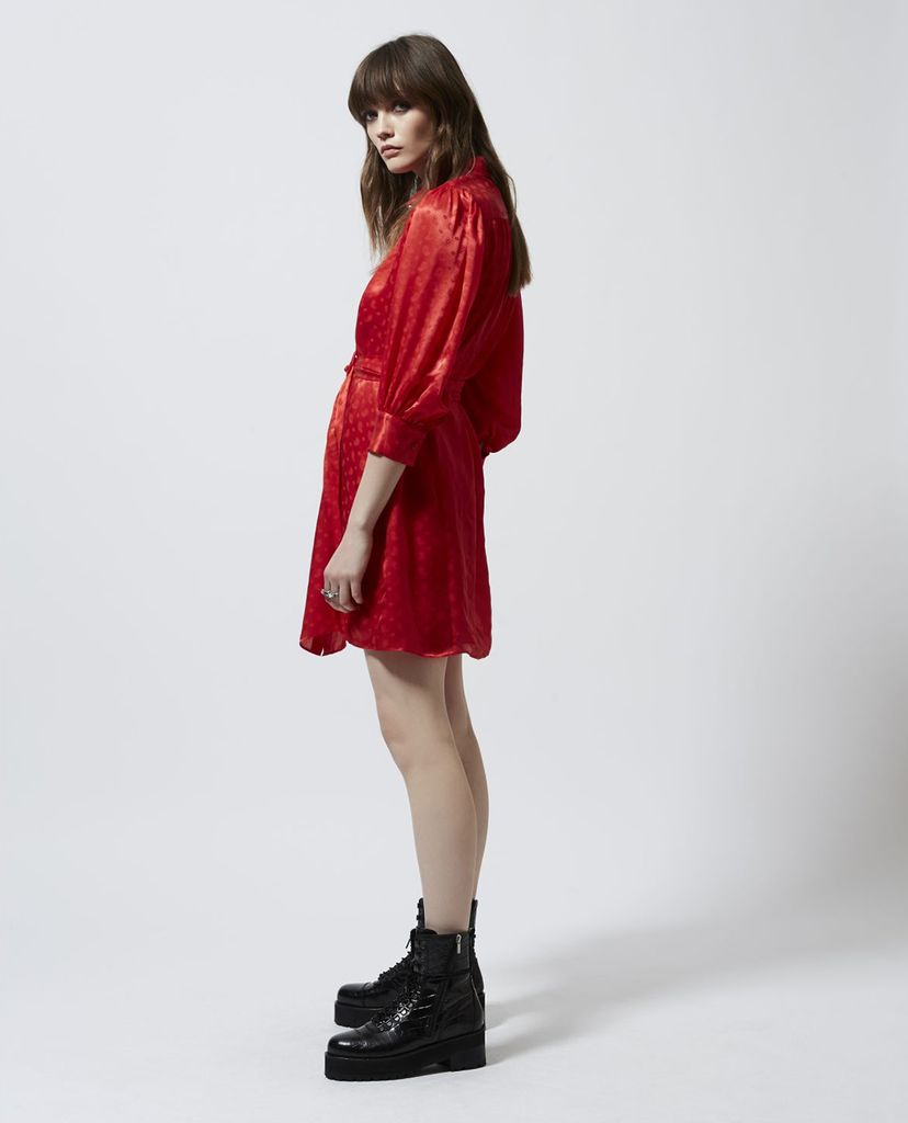 THE KOOPLES - Đầm mini sơ mi tay dài Tone On Tone