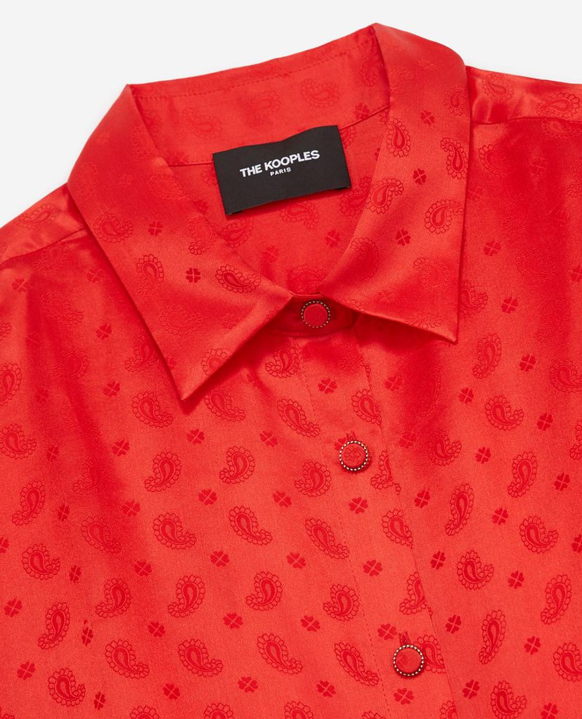 THE KOOPLES - Đầm mini sơ mi tay dài Tone On Tone
