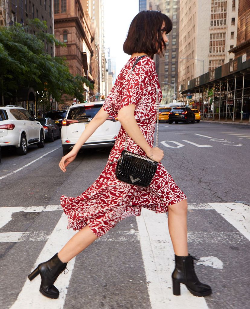 THE KOOPLES - Đầm midi ngắn tay cổ V Floaty