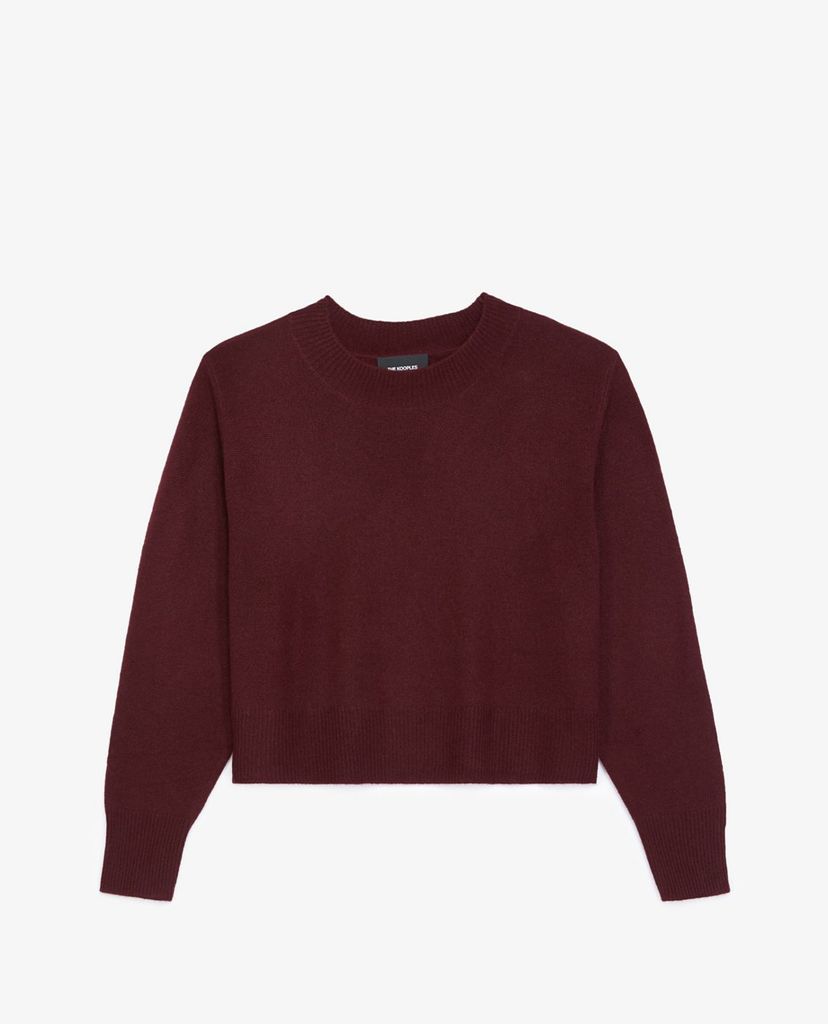 THE KOOPLES - Áo sweater nữ cổ tròn tay dài Plain Ecru Cashmere