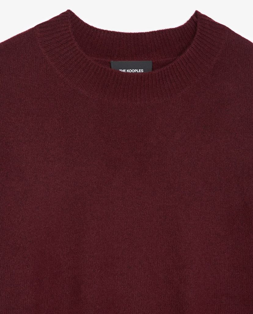 THE KOOPLES - Áo sweater nữ cổ tròn tay dài Plain Ecru Cashmere