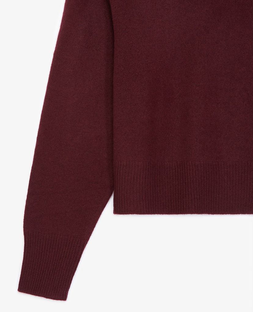 THE KOOPLES - Áo sweater nữ cổ tròn tay dài Plain Ecru Cashmere