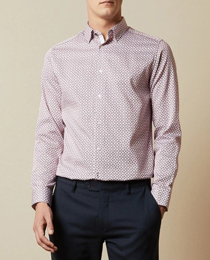 TED BAKER - Áo sơ mi nam tay dài Geo Print