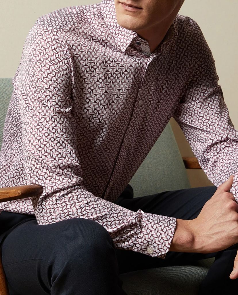 TED BAKER - Áo sơ mi nam tay dài Geo Print