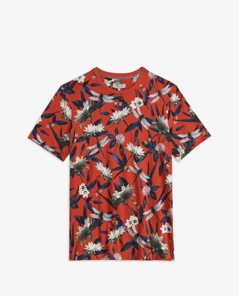 TED BAKER - Áo thun nam cổ tròn Tropical Print