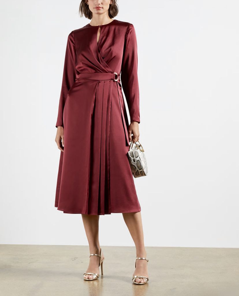 TED BAKER - Đầm midi tay dài dáng quấn Neenha