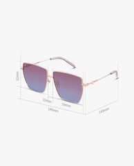 MUJOSH - Kính mát nữ gọng đa giác bản mảnh thời trang Polygon