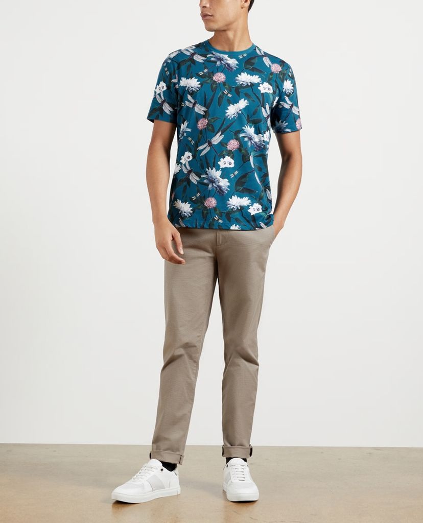 TED BAKER - Áo thun nam cổ tròn Tropical Print
