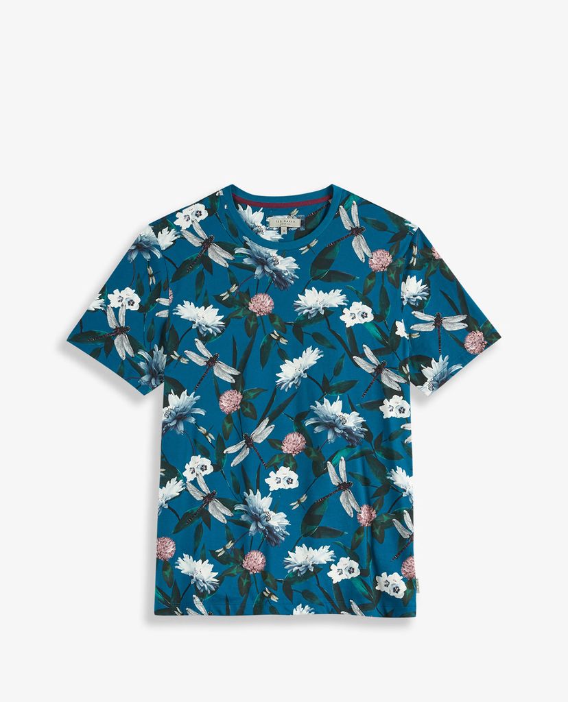 TED BAKER - Áo thun nam cổ tròn Tropical Print