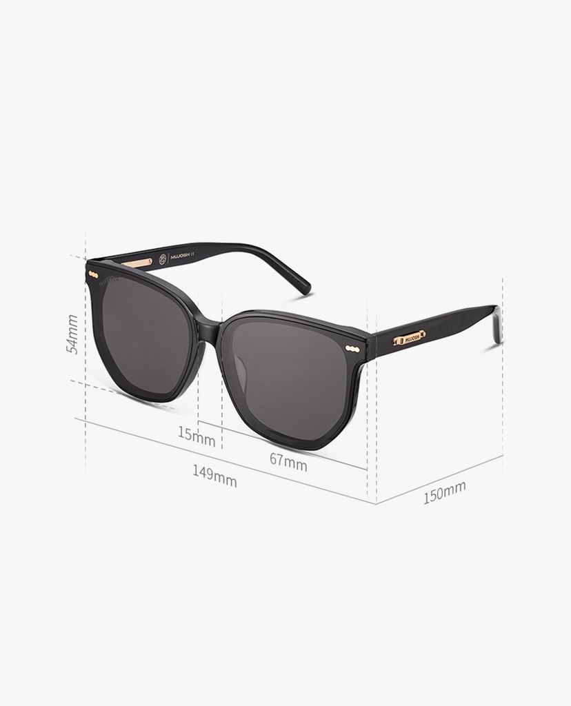 MUJOSH - Kính mát gọng vuông unisex bảng dày cá tính
