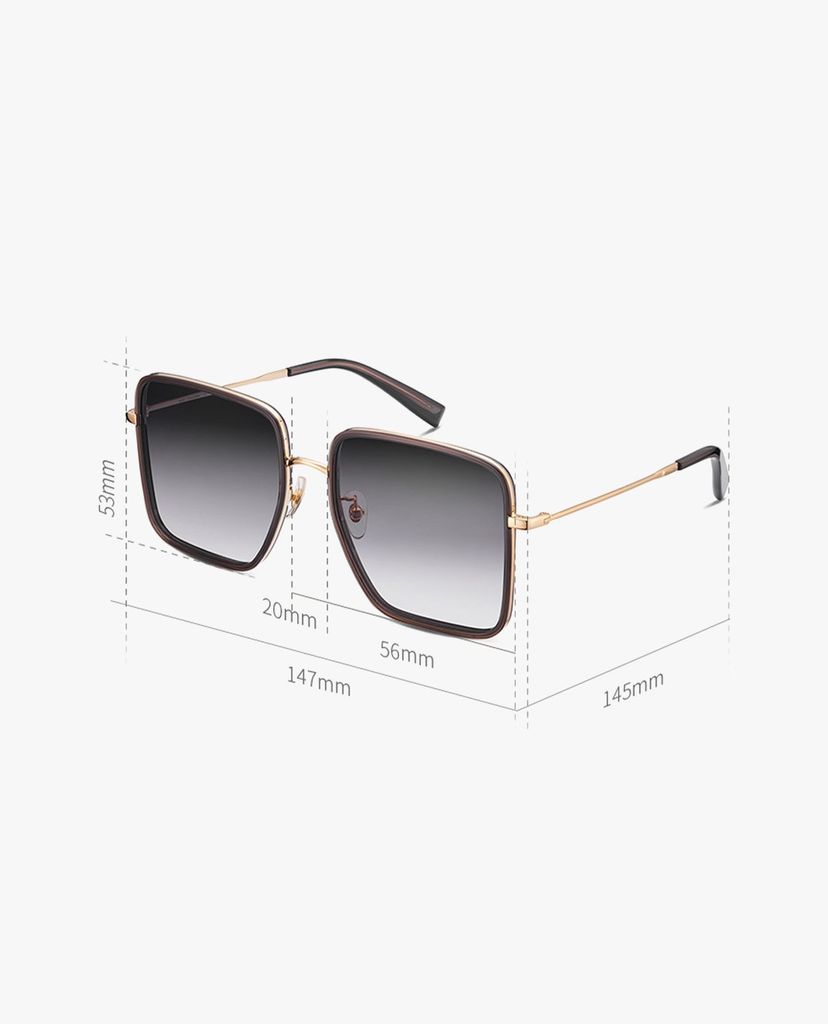 MUJOSH - Kính mát gọng vuông oversize độc đáo