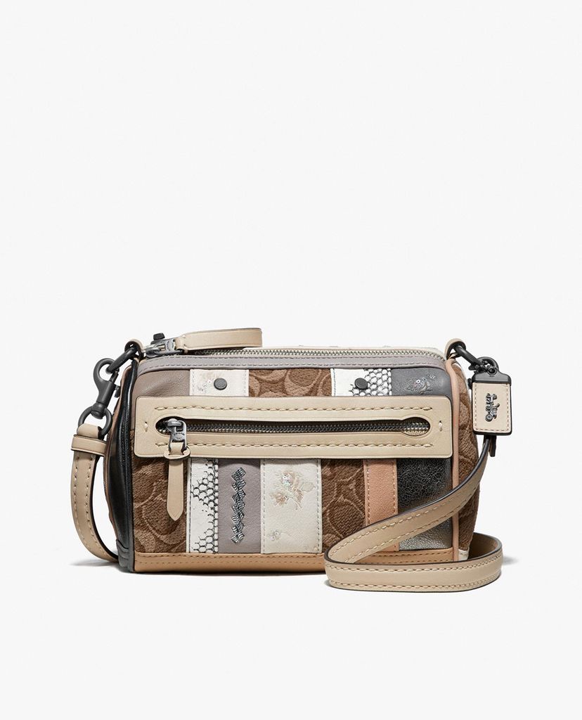 COACH - Túi đeo chéo nữ kẻ sọc Multi Stripe Signature Jacquard