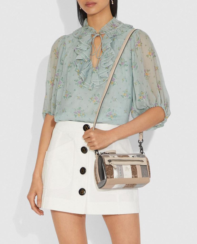 COACH - Túi đeo chéo nữ kẻ sọc Multi Stripe Signature Jacquard