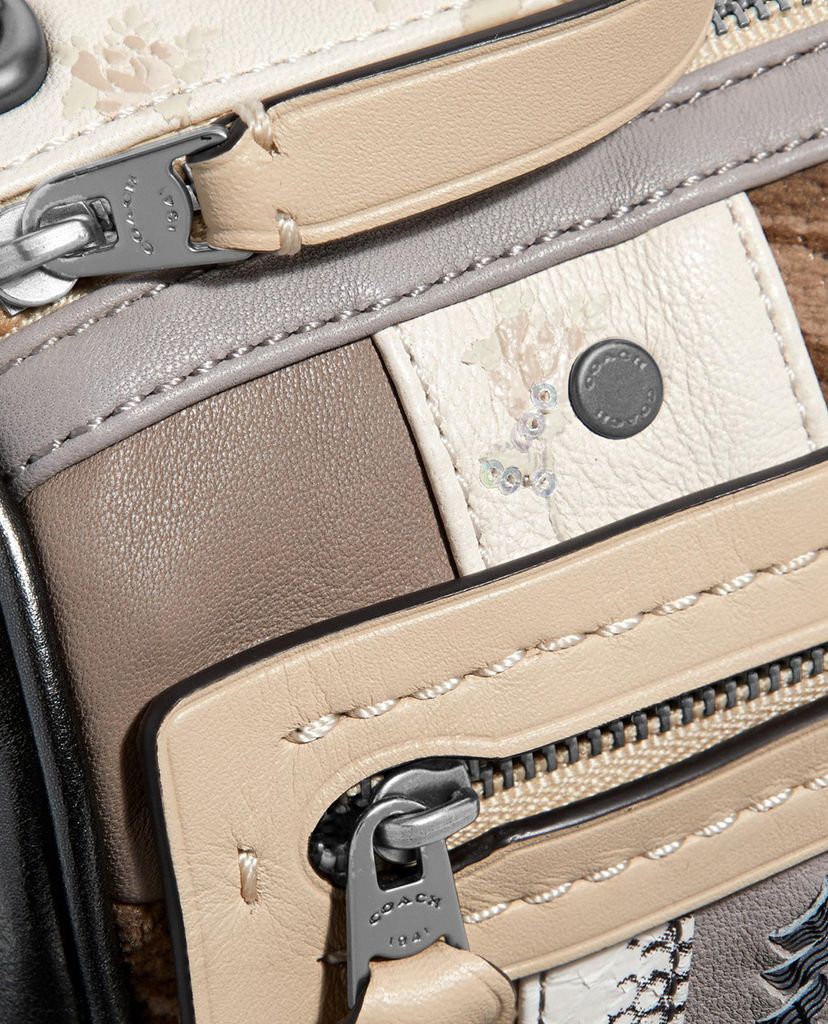 COACH - Túi đeo chéo nữ kẻ sọc Multi Stripe Signature Jacquard