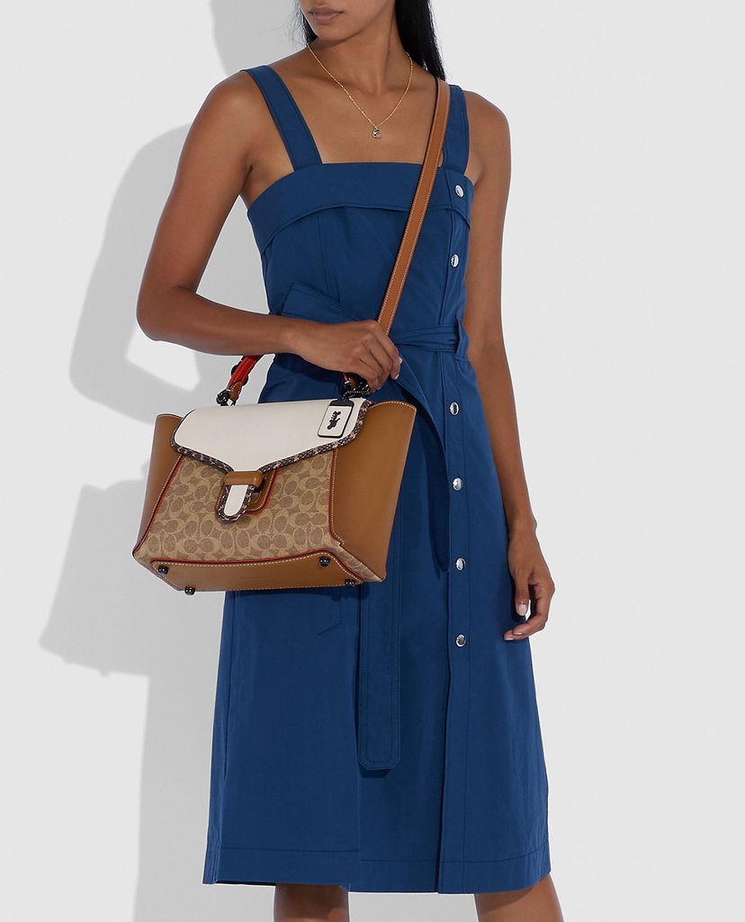 COACH - Túi xách tay nữ hình thang Courier Carryall In Colorblock