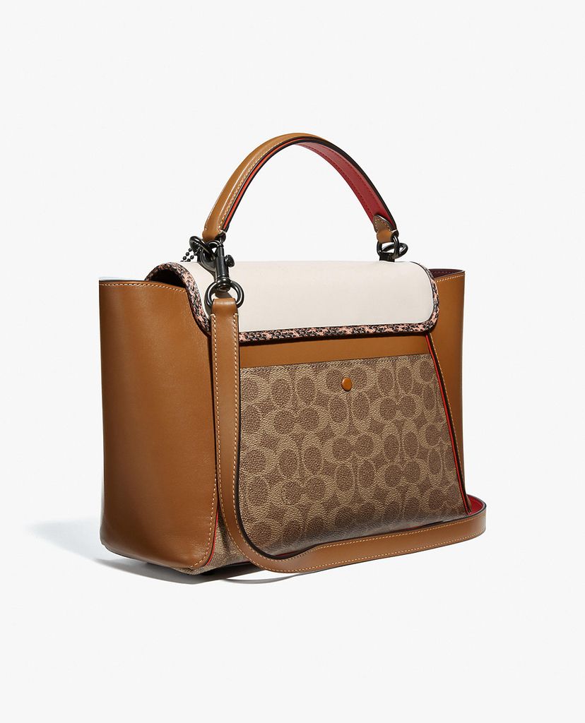 COACH - Túi xách tay nữ hình thang Courier Carryall In Colorblock