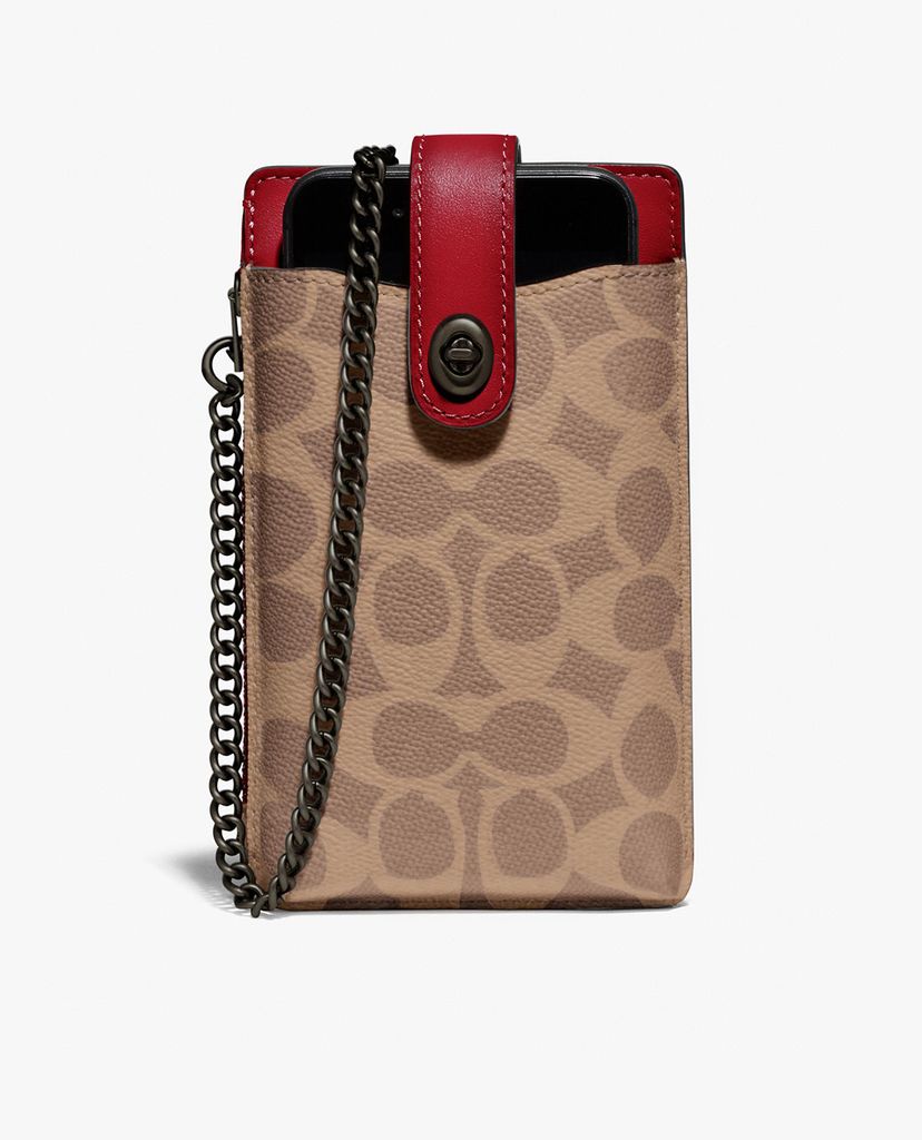 COACH - Túi đeo chéo mini chữ nhật Turnlock Chain Phone