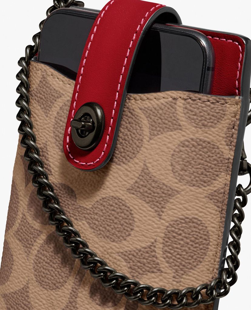 COACH - Túi đeo chéo mini chữ nhật Turnlock Chain Phone
