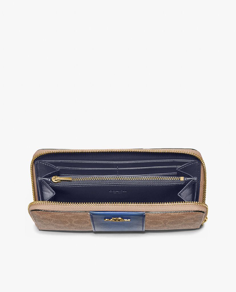 COACH - Ví nữ hình chữ nhật Colorblock Signature Canvas