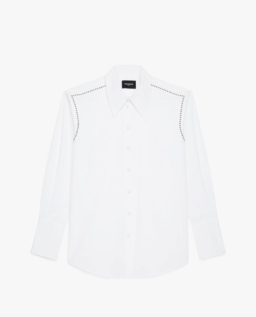 THE KOOPLES - Áo sơ mi nữ cổ bẻ tay dài Studded