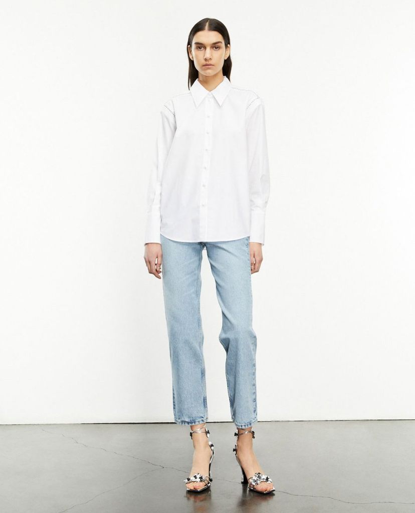 THE KOOPLES - Áo sơ mi nữ cổ bẻ tay dài Studded