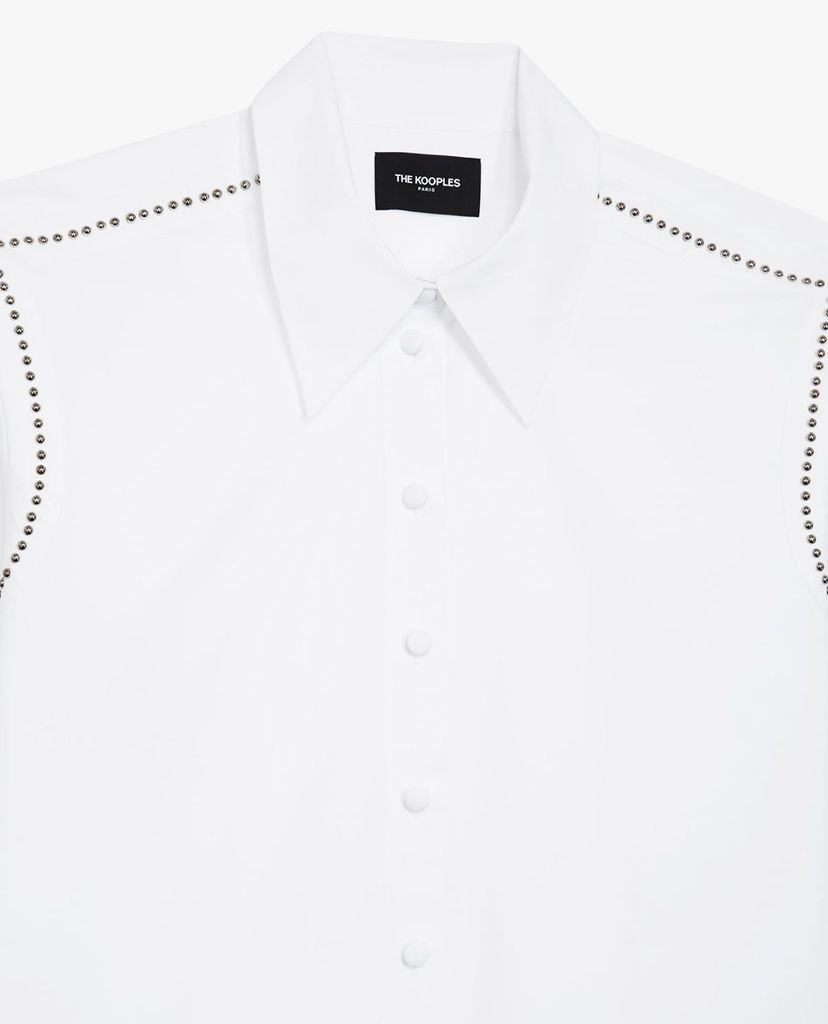 THE KOOPLES - Áo sơ mi nữ cổ bẻ tay dài Studded