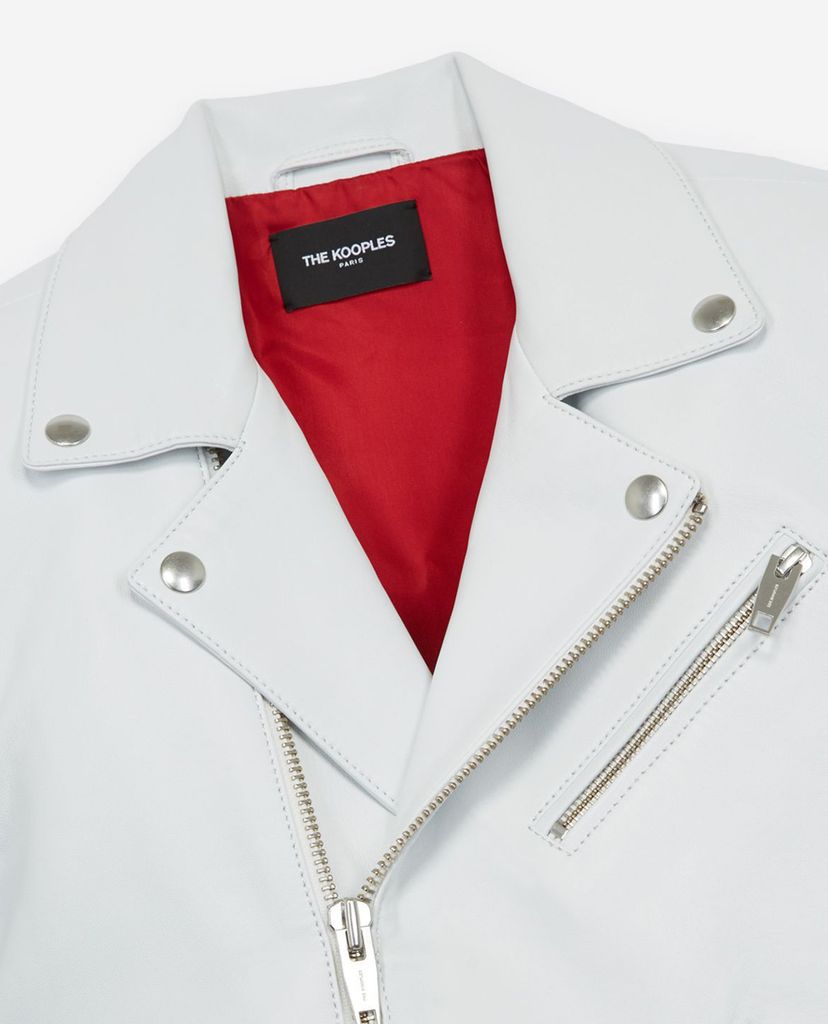 THE KOOPLES - Áo khoác da nữ Padded Shoulders Cropped