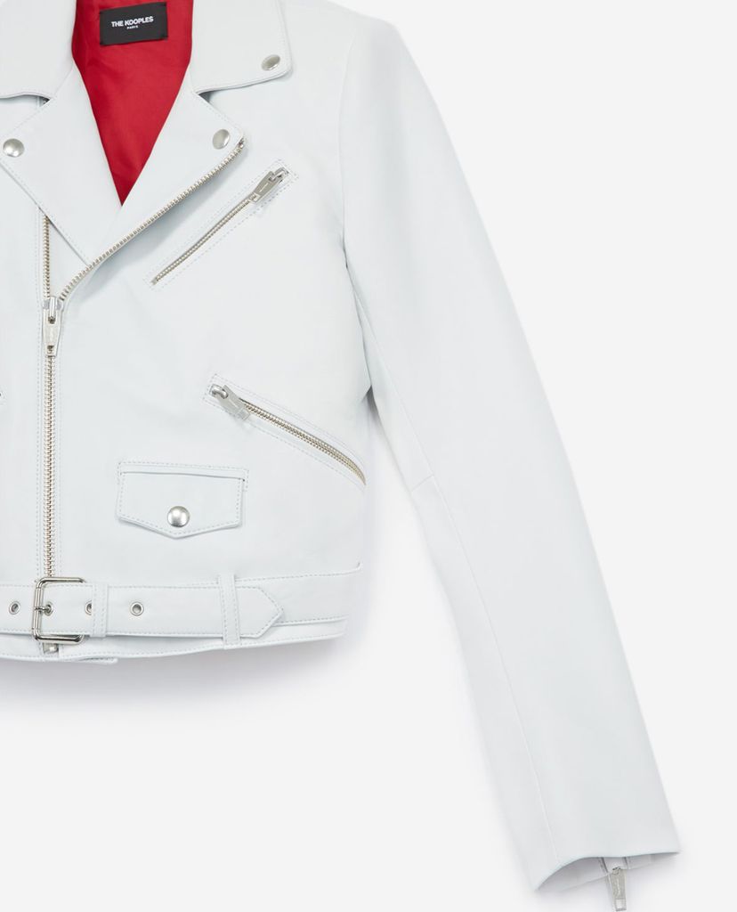 THE KOOPLES - Áo khoác da nữ Padded Shoulders Cropped