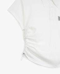THE KOOPLES - Áo thun polo nữ cổ bẻ phối dây rút thời trang