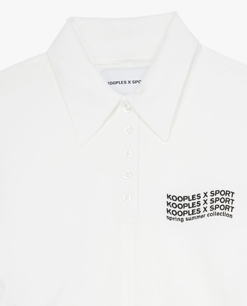 THE KOOPLES - Áo thun polo nữ cổ bẻ phối dây rút thời trang