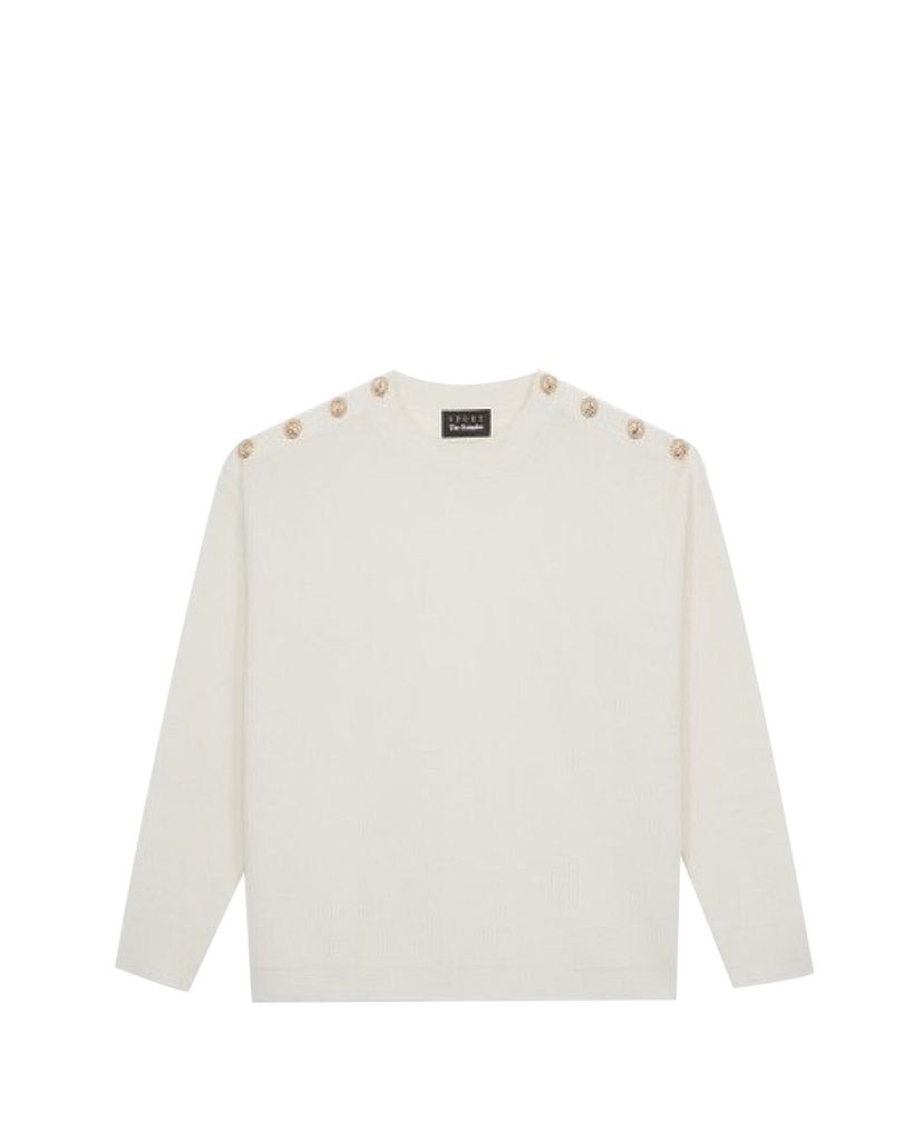 THE KOOPLES - Áo len nữ tay dài cổ lọ Shoulder Buttons