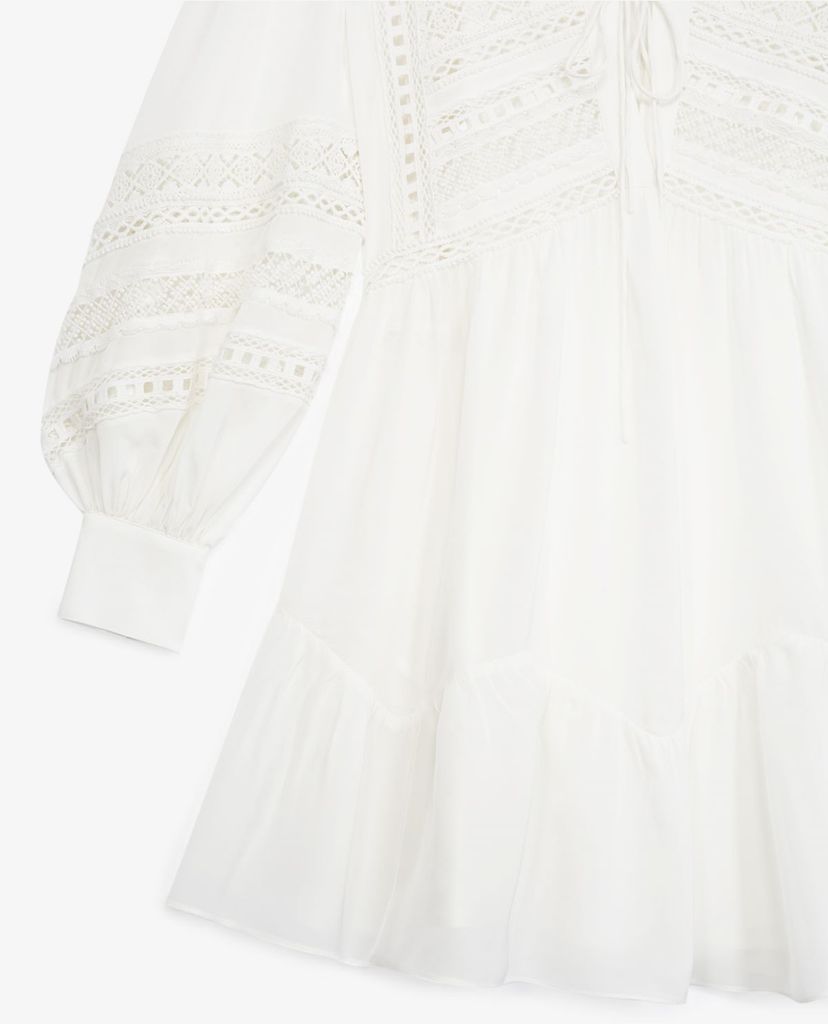 THE KOOPLES - Đầm mini cổ trụ tay dài Lace Detailing