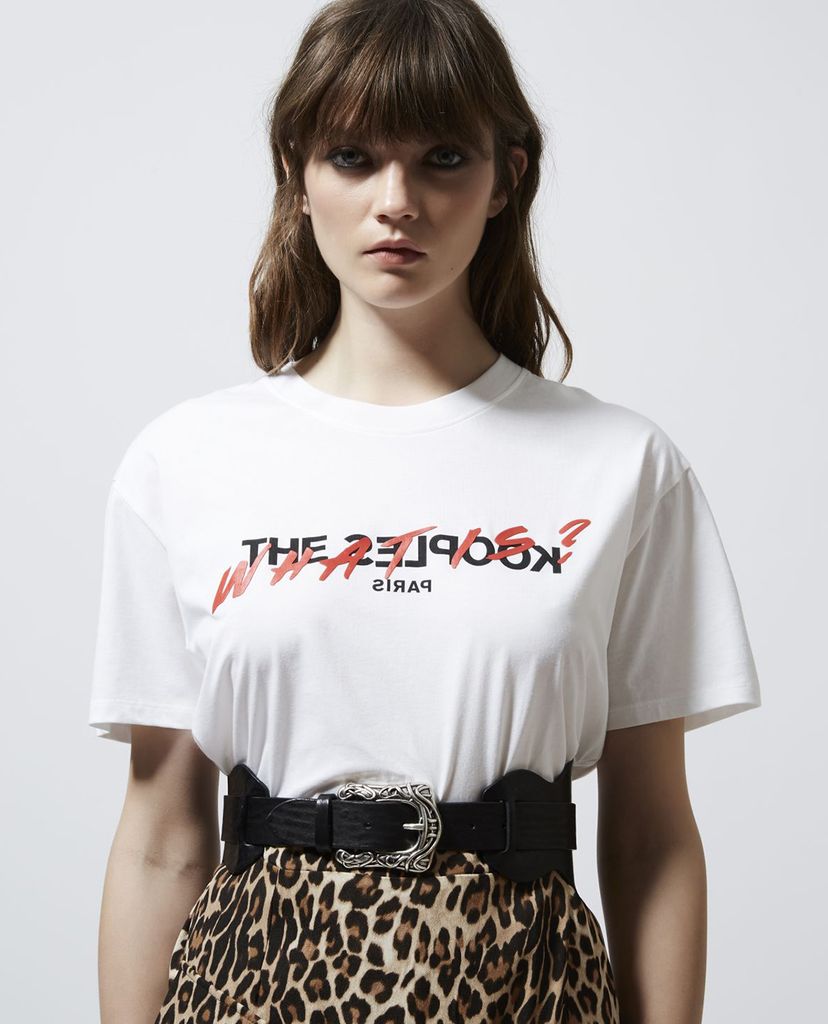 THE KOOPLES - Áo thun nữ ngắn tay Logo Printed