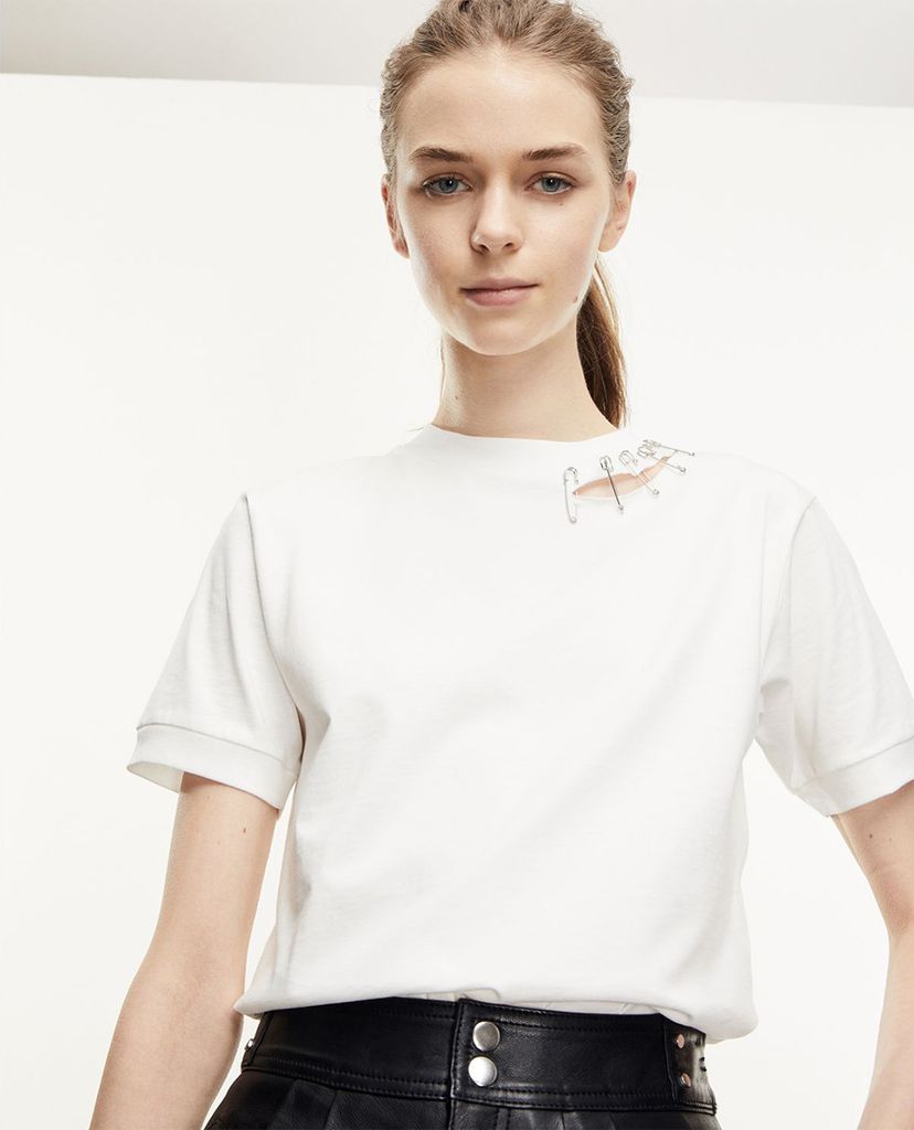 THE KOOPLES - Áo thun nữ cổ tròn ngắn tay Pins