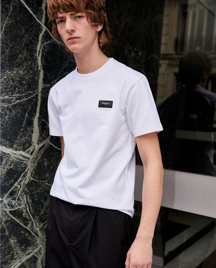 THE KOOPLES - Áo thun nam tay ngắn Leather Badge