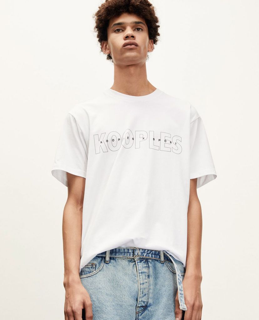 THE KOOPLES - Áo thun nam Sport Line Signature Worn Cotton Relaxed