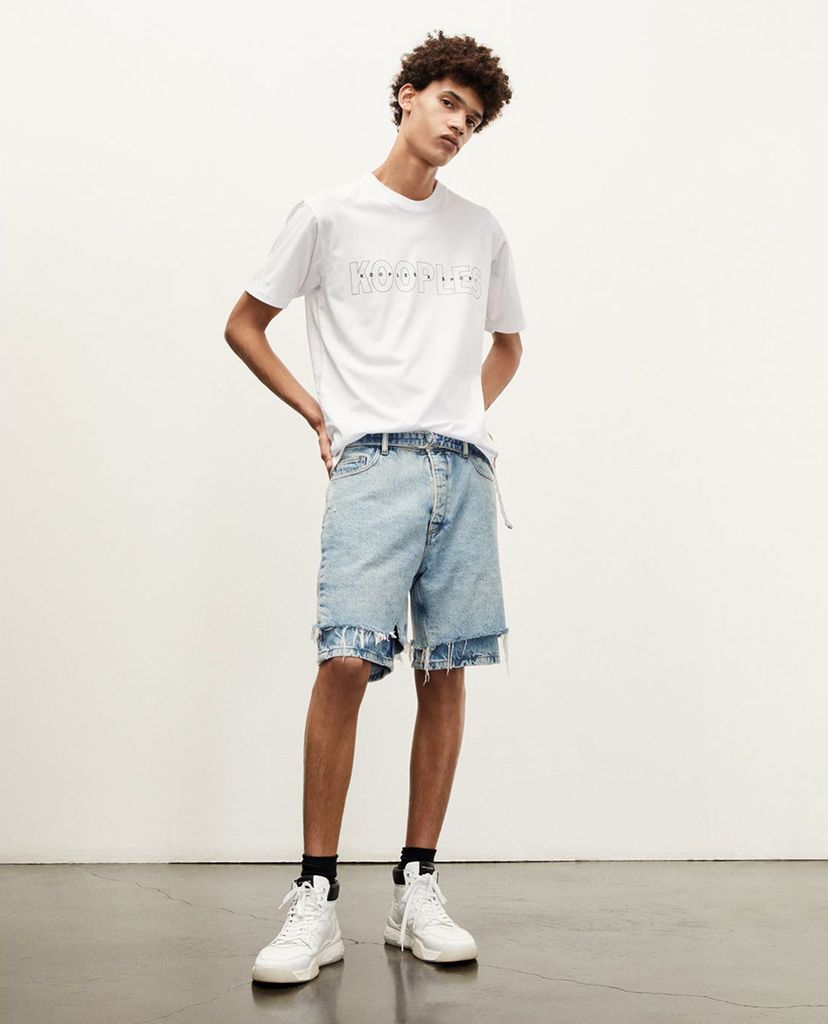 THE KOOPLES - Áo thun nam Sport Line Signature Worn Cotton Relaxed