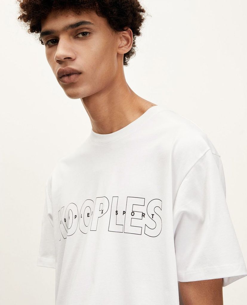 THE KOOPLES - Áo thun nam Sport Line Signature Worn Cotton Relaxed