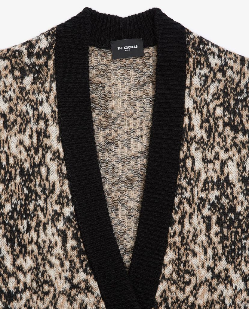 THE KOOPLES - Áo khoác cardigan nữ Leopard Print