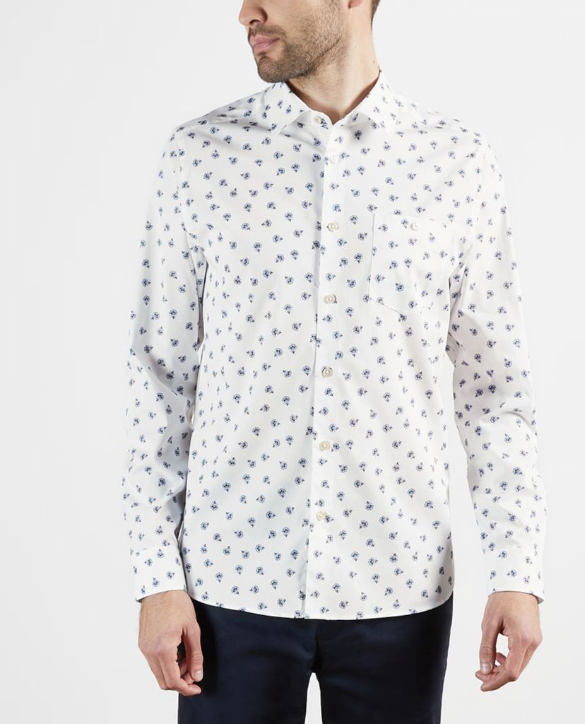 TED BAKER - Áo sơ mi nam tay dài in hoa Costar