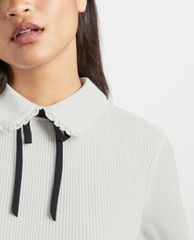 TED BAKER - Áo kiểu nữ tay dài cổ bẻ thắt nơ Micro Pleat Top With Bow