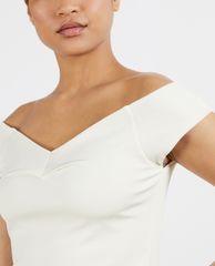 TED BAKER - Áo kiểu nữ cổ bẹt vai phom ôm Carro