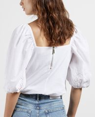 TED BAKER - Áo kiểu nữ cổ vuông tay ngắn Ellizan
