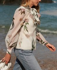 TED BAKER - Áo kiểu nữ tay dài cổ trụ Farai