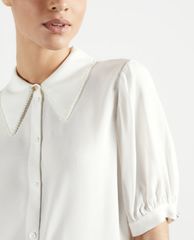 TED BAKER - Áo kiểu nữ tay ngắn cổ bẻ đính hạt Guiliaa