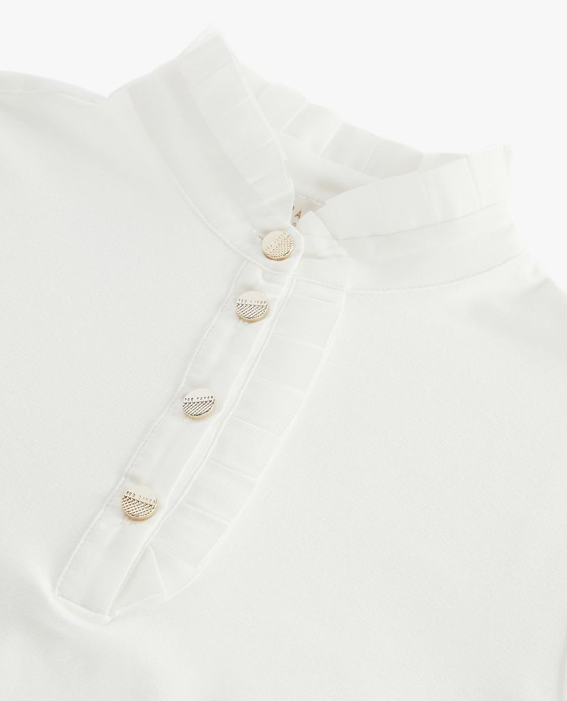TED BAKER - Áo kiểu nữ ngắn tay cổ cao Harrita