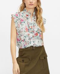 TED BAKER - Áo sơ mi nữ cổ cao họa tiết hoa Maddox