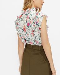 TED BAKER - Áo sơ mi nữ cổ cao họa tiết hoa Maddox