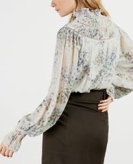 TED BAKER - Áo kiểu nữ cổ cao tay dài Marrin